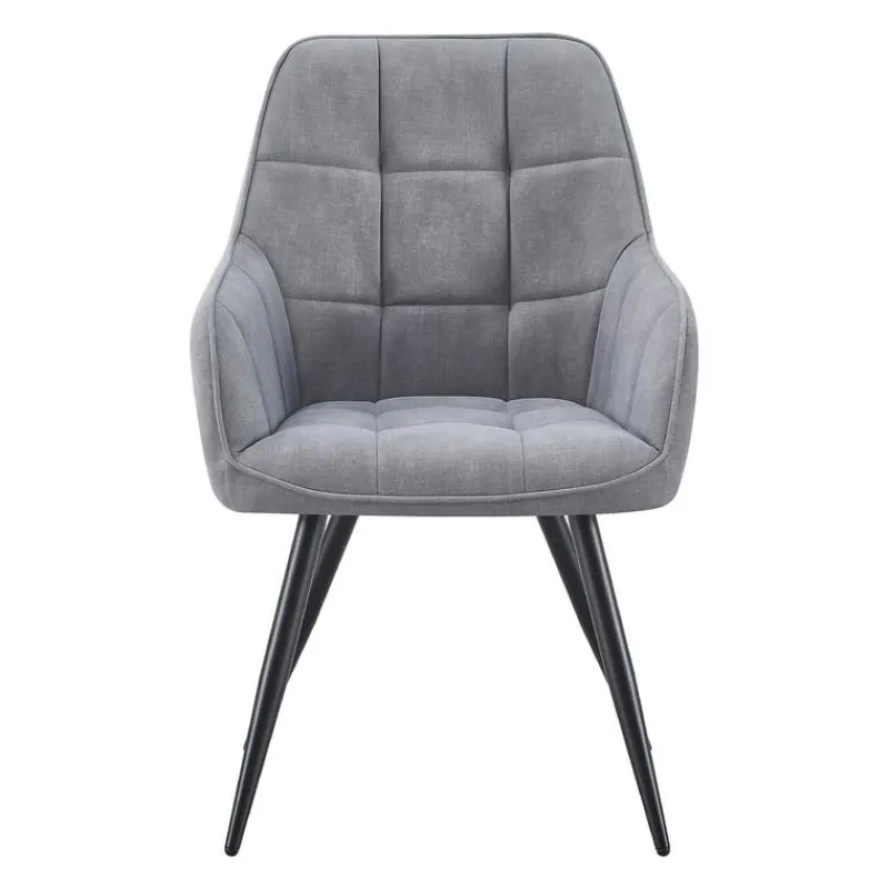 Upholstered Chairs with Armrests (Set of 2) - Grey
