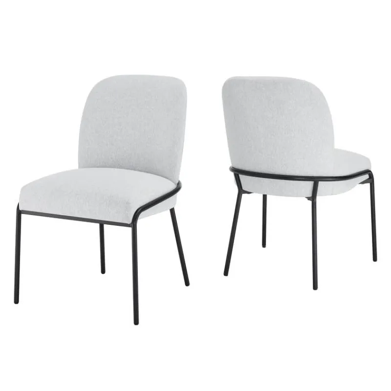 Upholstered Chairs with Tubular Metallic Accent (Set of 2) - Grey