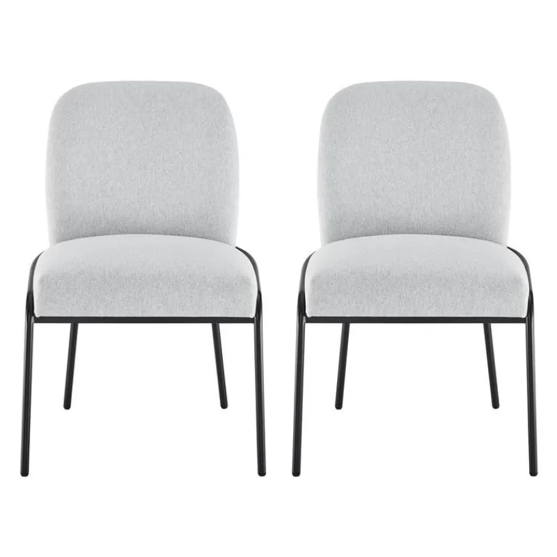 Upholstered Chairs with Tubular Metallic Accent (Set of 2) - Grey