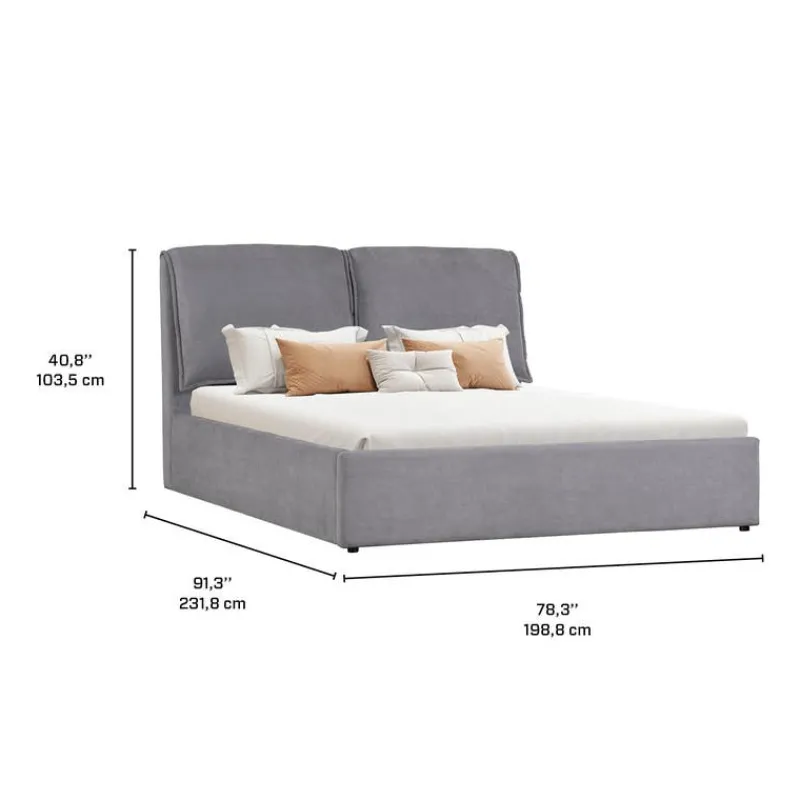 Upholstered King Bed with Headboard (78'')