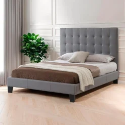 Upholstered King Bed with Headboard (78'')