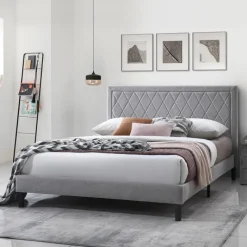 Upholstered King Bed with Headboard (78")