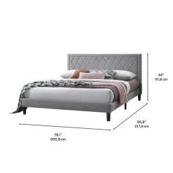 Upholstered King Bed with Headboard (78