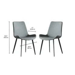 Upholstered Kitchen Chairs (Set of 2) - Grey