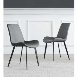 Upholstered Kitchen Chairs (Set of 2) - Grey