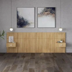 SUA-V Wall Units with 2 Integrated Nightstands for Full Beds -