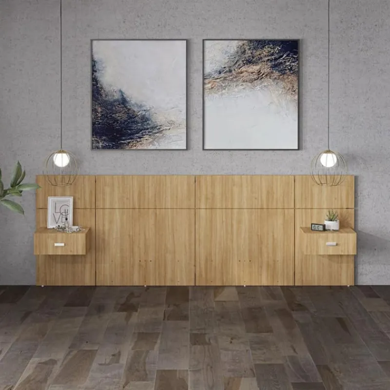 SUA-V Wall Units with 2 Integrated Nightstands for Full Beds -