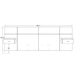 SUA-V Wall Units with 2 Integrated Nightstands for Queen Beds (60")