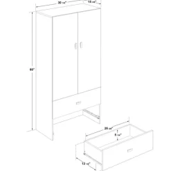 SUA-V Wardrobe with 2 Large Drawers