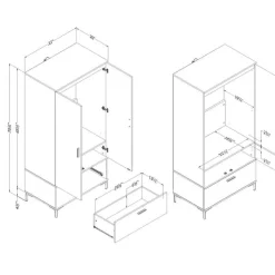 Meubles South Shore Wardrobe With Doors And Drawer - South Shore