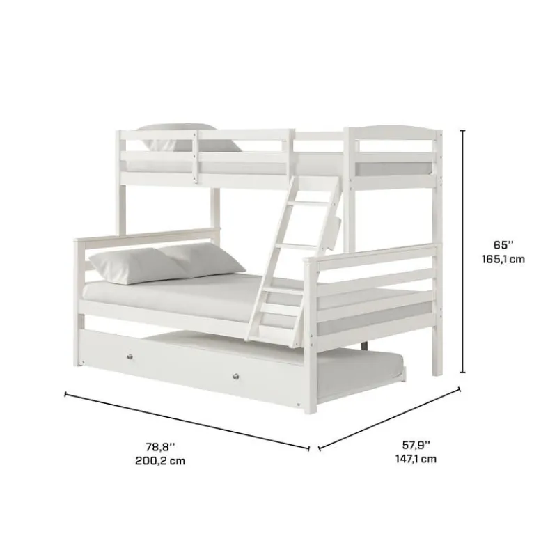 Bunk Bed with Trundle Bed - 39"/54"