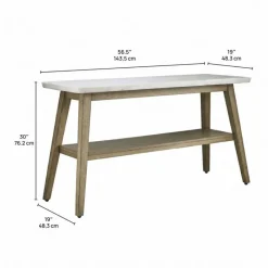 White Marble Top Console Table