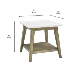 White Marble Top Side Table
