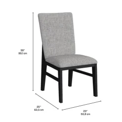 White Marble-Look Top Dining Table with 4 Chairs - Grey Fabric