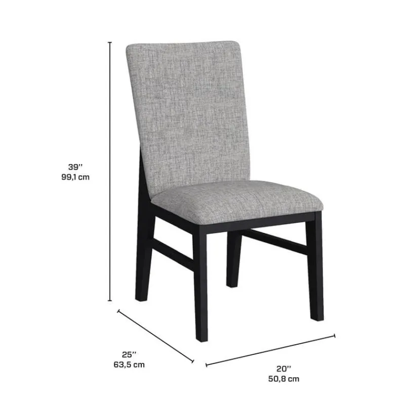 White Marble-Look Top Dining Table with 6 Chairs - Grey Fabric