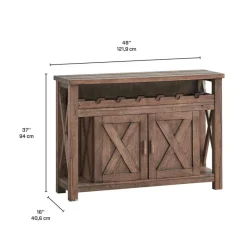 Wooden Buffet with a Wine Rack