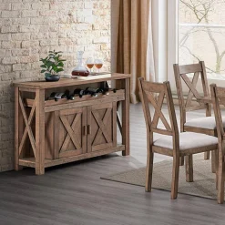 Wooden Buffet with a Wine Rack