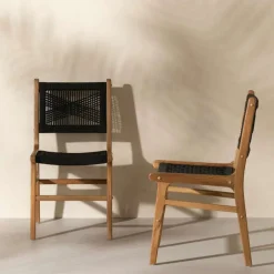 Meubles South Shore Woven Rope Chairs (Set of 2) - Black