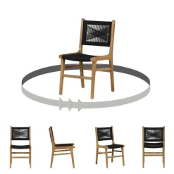 Meubles South Shore Woven Rope Chairs (Set of 2) - Black
