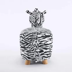 Zebra-Shaped Kids Pouf – 13" x 22.45" x 14.2"