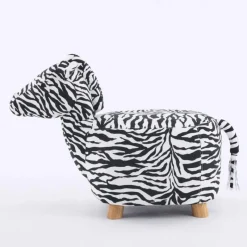 Zebra-Shaped Kids Pouf – 13" x 22.45" x 14.2"